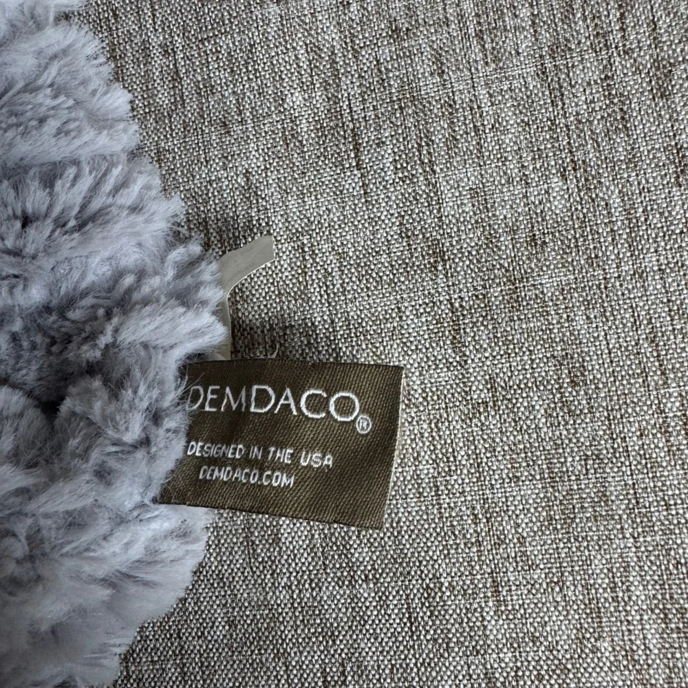 Demdaco Gray Elephant Rippled Faux Fur Plush Lovey Security Blanket